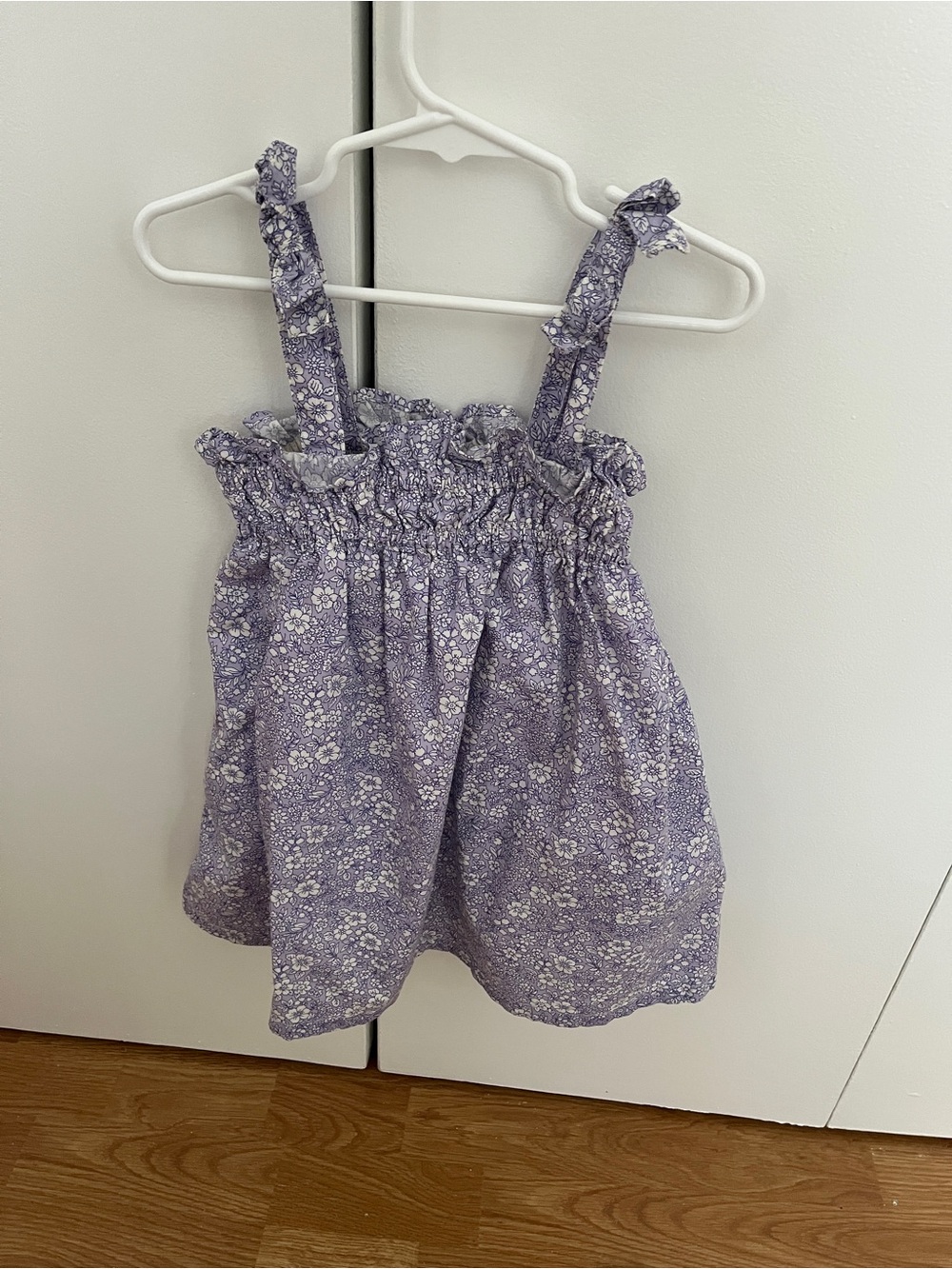 GAP Lavender Floral Smocked Sundress Top with Ruffle Straps